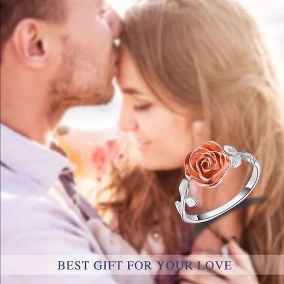 Solid 925 Sterling Silver Rose Flower Ring - Picture 4 of 6